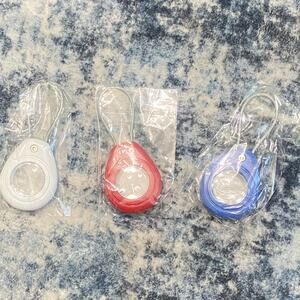 3-Pack AirTag Holder Keychain Cases – Red, Blue & Clear – AirTag Not Included